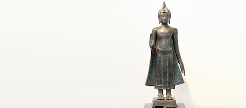 Buddha, stehend, Bronze, 15. Jhd.